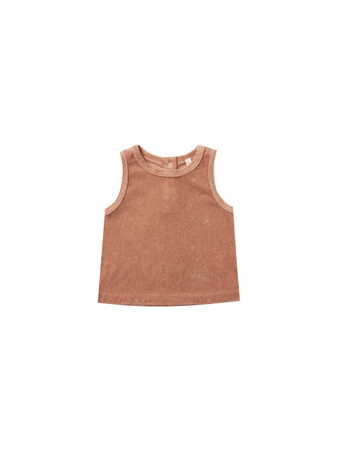 Quincy Mae Organic Terry Tank, Terracotta